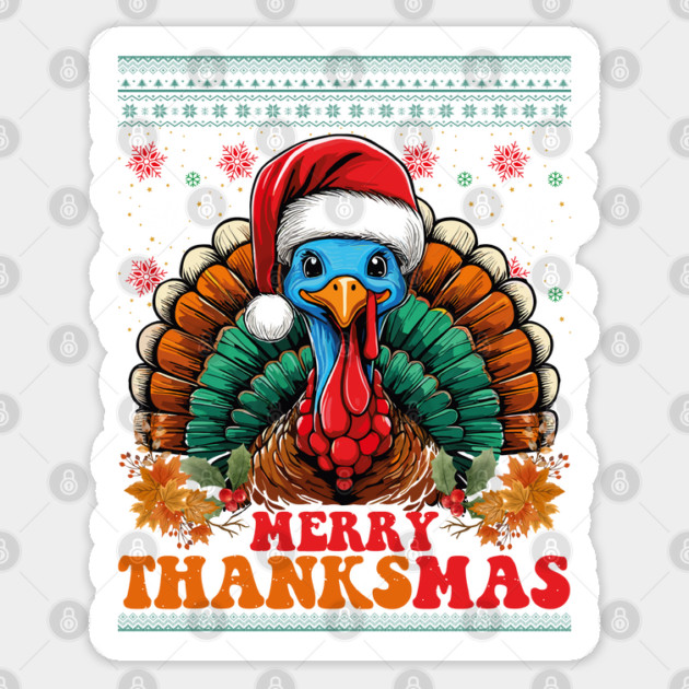 Funny Thanksgiving Christmas Sticker by JessArty