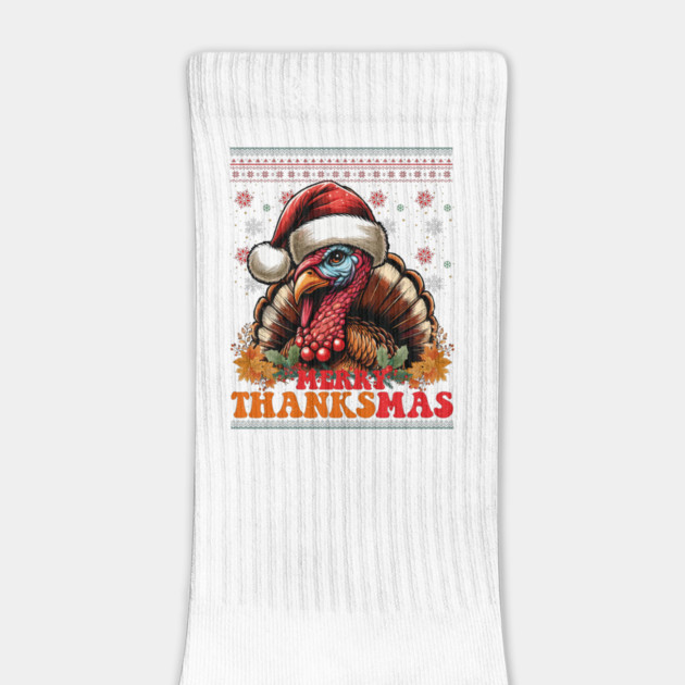 Thanksgiving Christmas Santa Turkey Merry Thanksmas by JessArty