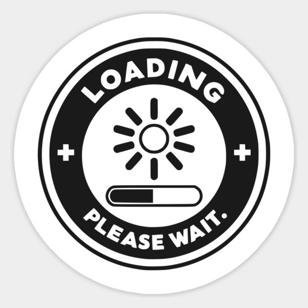 Loading Please Wait Sticker by Frank Ring