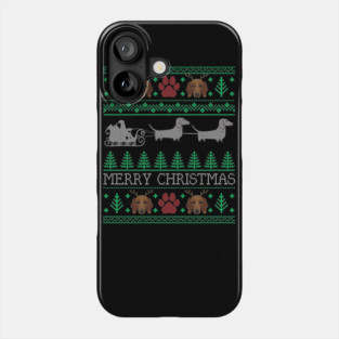 Christmas Dachshund Wiener Dog Dachshund Ugly Christmas Sweater Phone Case