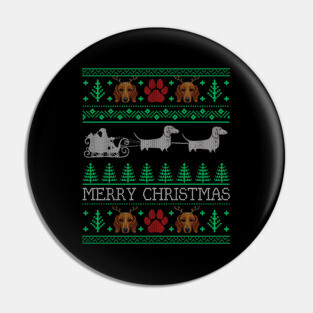 Christmas Dachshund Wiener Dog Dachshund Ugly Christmas Sweater Pin