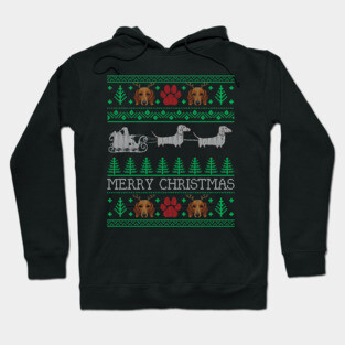 Christmas Dachshund Wiener Dog Dachshund Ugly Christmas Sweater Hoodie