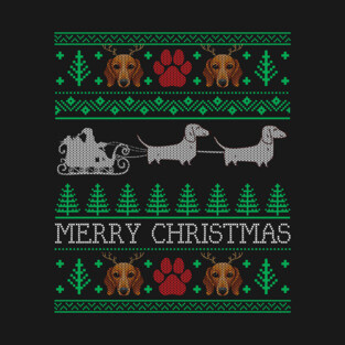 Christmas Dachshund Wiener Dog Dachshund Ugly Christmas Sweater T-Shirt