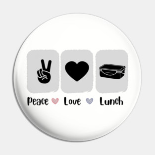 Lunch Lady Peace Love Lunch Pin