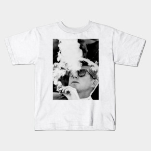 JFK Smoking with Shades | John F. Kennedy With Cigar Kids T-Shirt
