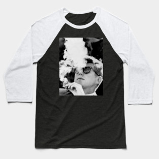 JFK Smoking with Shades | John F. Kennedy With Cigar Baseball T-Shirt