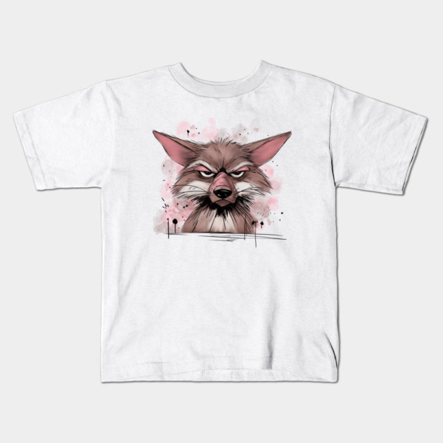 Grumpy Coyote Kids T-Shirt by H. R. Sinclair