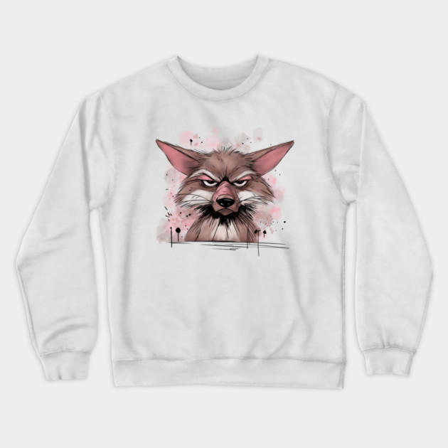 Grumpy Coyote Crewneck Sweatshirt by H. R. Sinclair