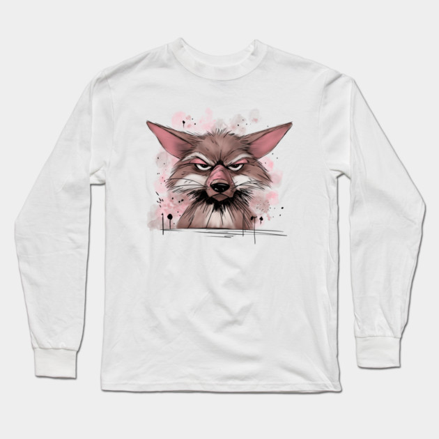 Grumpy Coyote Long Sleeve T-Shirt by H. R. Sinclair