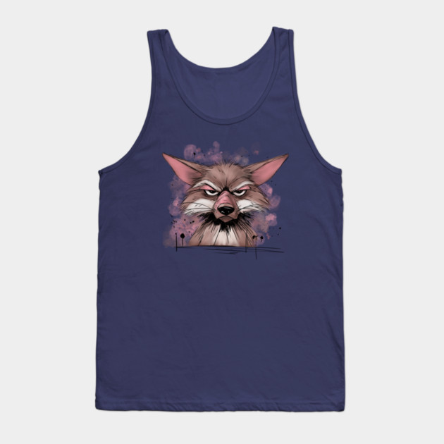 Grumpy Coyote Tank Top by H. R. Sinclair