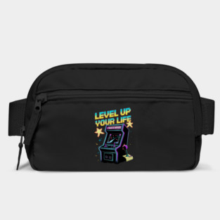 Level Up Your Life Retro Arcade Gamer Design Bag