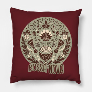 BOSSA NOVA, retro, pastel, music 60s 70s Pillow