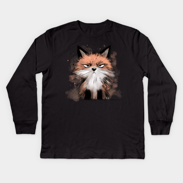 Grumpy Fox Kids Long Sleeve T-Shirt by H. R. Sinclair