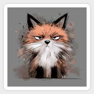 Grumpy Fox Sticker