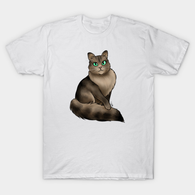 Cat - Burmilla Longhair - Brown Tabby T-Shirt by Jen's Dogs Custom Gifts and Designs