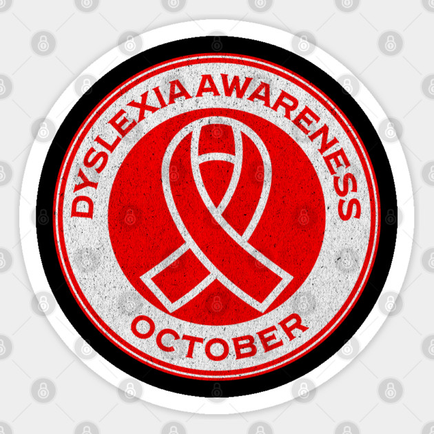Dyslexia Awareness October Red Dyslexia Ribbon Campaign Sticker by Yesteeyear