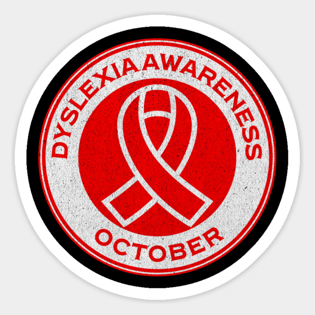 Dyslexia Awareness October Red Dyslexia Ribbon Campaign Magnet by Yesteeyear