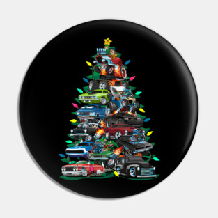 Car Madness Christmas Tree! Classic Muscle Cars and Hot Rods Pin