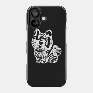 Playful Dog Typography Art Phone Case