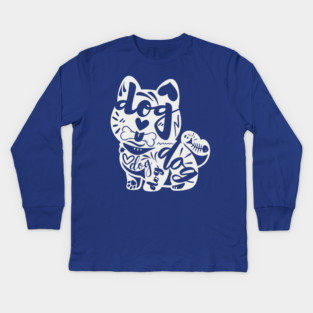 Playful Dog Typography Art Kids Long Sleeve T-Shirt