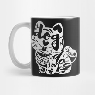 Playful Dog Typography Art Mug