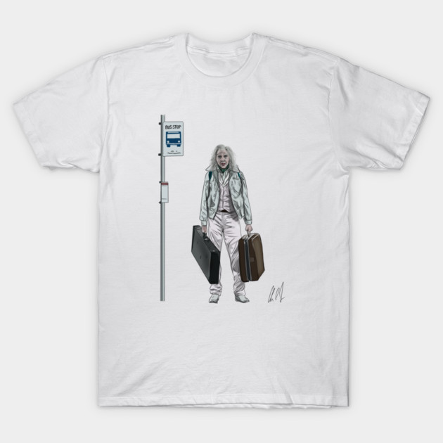 Long Legs: Waitin' for the Bus T-Shirt by 51Deesigns