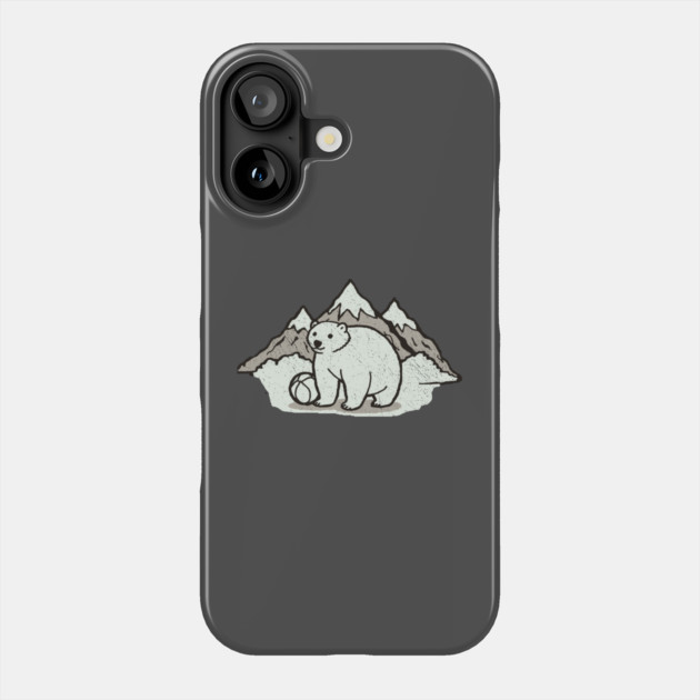 Mountains Polar Bear and Ball Phone Case by DonWillisJrArt