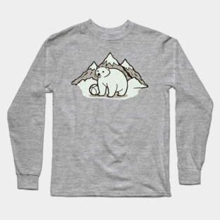 Mountains Polar Bear and Ball Long Sleeve T-Shirt