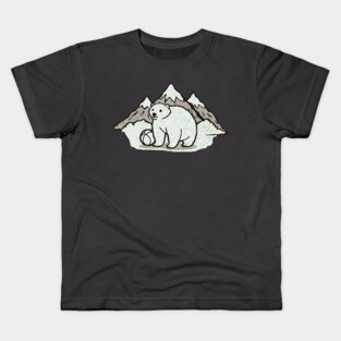 Mountains Polar Bear and Ball Kids T-Shirt