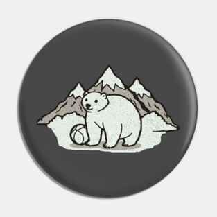 Mountains Polar Bear and Ball Pin