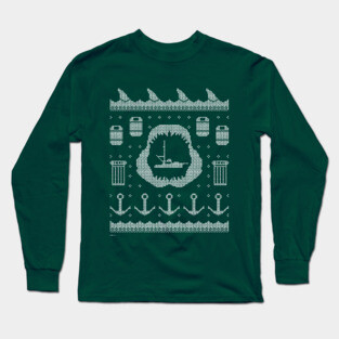Jaws - Ugly Christmas Pattern Long Sleeve T-Shirt