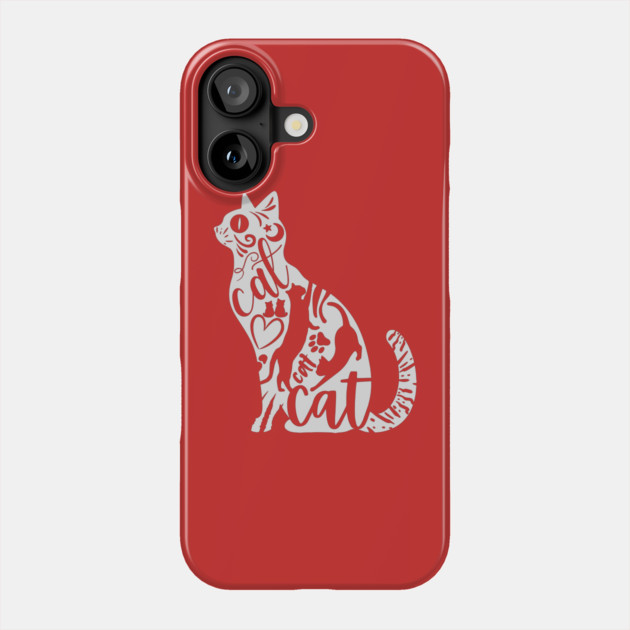 Playful Cat Doodle Art - Cute & Funny Phone Case by TuncGK