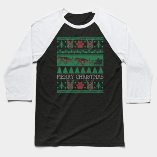 Christmas German Shepherd Dog Lovers Owners Ugly Christmas Sweater Baseball T-Shirt