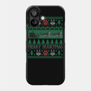 Christmas Siberian Husky Dog Funny Husky Ugly Christmas Sweater Phone Case
