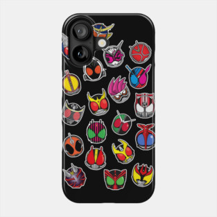 Kamen rider Heisei era dodle head chibi Phone Case