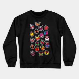 Kamen rider Heisei era dodle head chibi Crewneck Sweatshirt