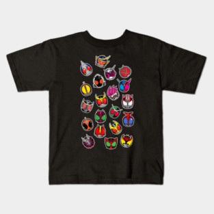 Kamen rider Heisei era dodle head chibi Kids T-Shirt