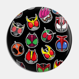 Kamen rider Heisei era dodle head chibi Pin