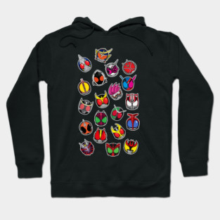 Kamen rider Heisei era dodle head chibi Hoodie