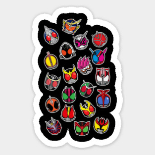Kamen rider Heisei era dodle head chibi Sticker