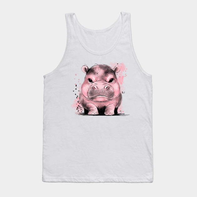 Grumpy Baby Hippo Tank Top by H. R. Sinclair