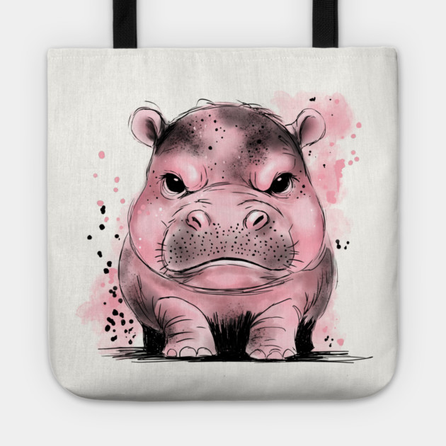 Grumpy Baby Hippo Tote by H. R. Sinclair