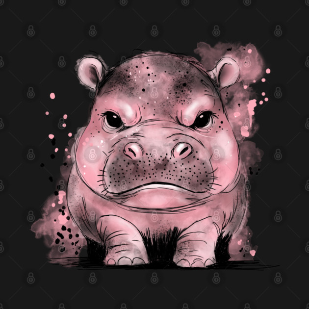 Grumpy Baby Hippo by H. R. Sinclair