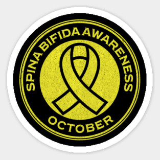 Spina Bifida Awareness October Yellow Ribbon Spina Bifida Magnet