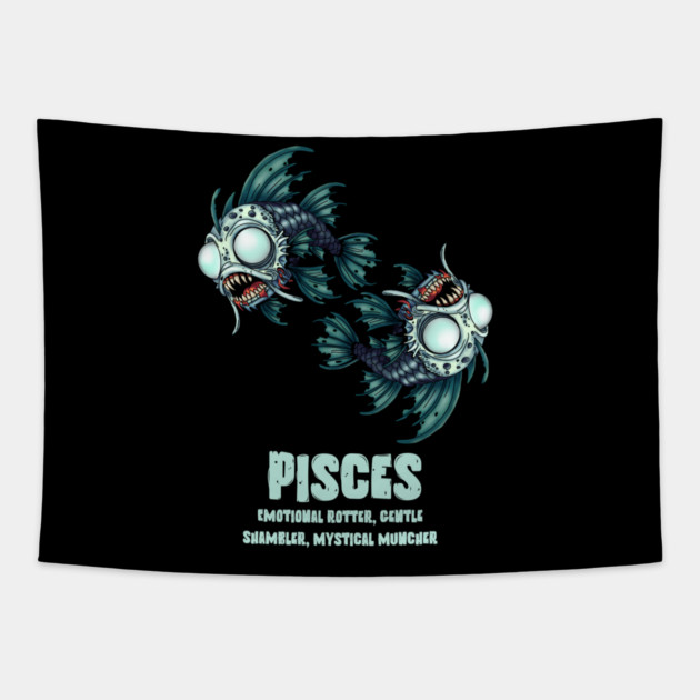 Pisces Zombie Tapestry by H. R. Sinclair