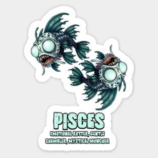 Pisces Zombie Sticker
