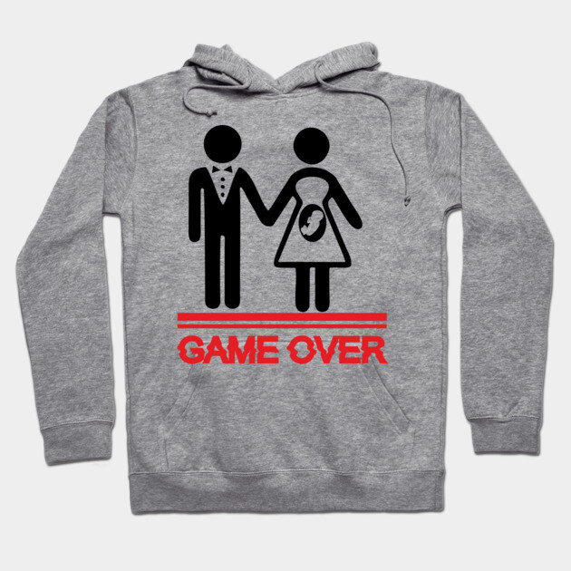Funny Game Over Pregnancy Bachelor Stag Party Hoodie by Anticorporati
