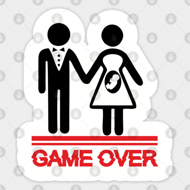 Funny Game Over Pregnancy Bachelor Stag Party Sticker by Anticorporati