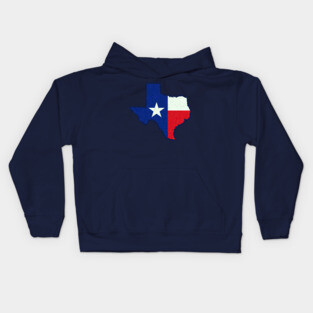 State Shape Texas Flag Kids Hoodie