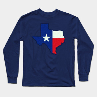 State Shape Texas Flag Long Sleeve T-Shirt